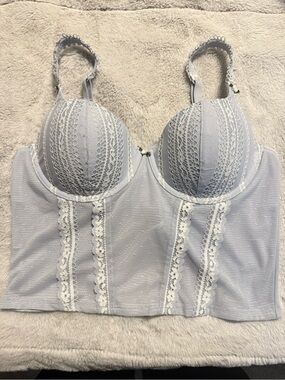 Light Blue Corset Bra Top